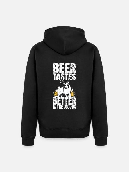 Chasse et bière - Veste à capuche bio Premium Unisexe - noir