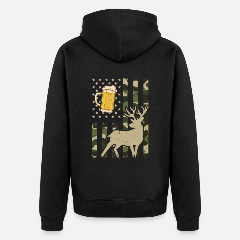Chasse et bière - Veste à capuche bio Premium Unisexe - noir