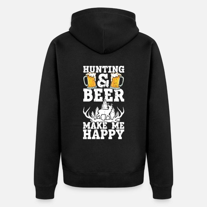 Jagd Und Bier - Unisex Premium Bio Zip Hoodie - Schwarz