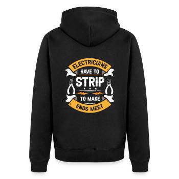Nous vous allumons toujours électricien - Veste à capuche bio Premium Unisexe - noir - Dos - Nico (187cm)