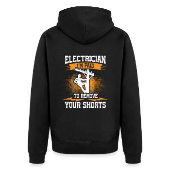 Nous vous allumons toujours électricien - Veste à capuche bio Premium Unisexe - noir - Dos - Nico (187cm)
