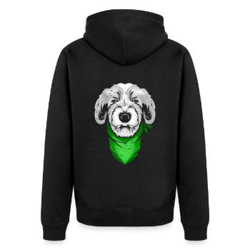 Lévrier irlandais avec foulard vert sur St - Veste à capuche bio Premium Unisexe - noir - Dos - Nico (187cm)