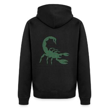 Skorpion - Unisex Premium Bio Zip Hoodie - Schwarz - Hinten - Nico (187cm)