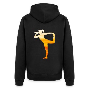Yoga et bière le jour de la Saint-Patrick - Veste à capuche bio Premium Unisexe - noir - Dos - Nico (187cm)