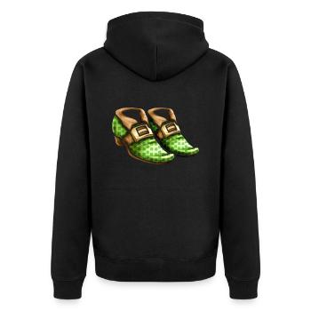 Chaussures de trèfle vert d’un lutin porté sur St - Veste à capuche bio Premium Unisexe - noir - Dos - Nico (187cm)
