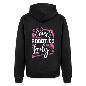 Robot Robotics Engineer Female - Unisex Premium Organic Zip Hoodie - black - Back - Nico (187cm)