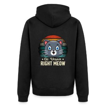 Devenir végétalien miaulement droit - Veste à capuche bio Premium Unisexe - noir - Dos - Nico (187cm)