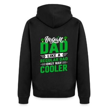 Vegan dad like a regular dad only way cooler - Unisex Premium Bio Zip Hoodie - Schwarz - Hinten - Nico (187cm)