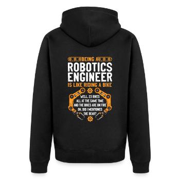 Robot Robotics Engineer Vintage - Unisex Premium Organic Zip Hoodie - black - Back - Nico (187cm)