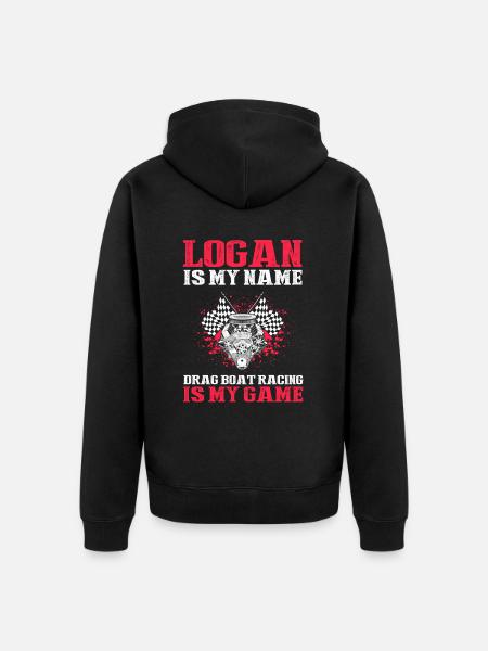 Drag Boot Design für Rennbootfahrer - Unisex Premium Bio Zip Hoodie - Schwarz