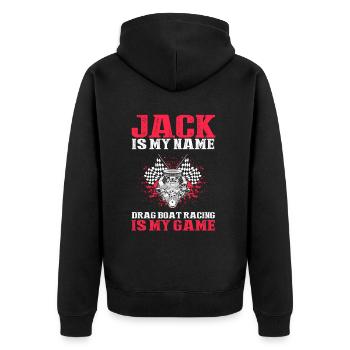 Speedboat Racing Design for Racing Boaters - Unisex Premium Organic Zip Hoodie - black - Back - Nico (187cm)
