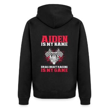 Speedboat Racing Design for Racing Boaters - Unisex Premium Organic Zip Hoodie - black - Back - Nico (187cm)