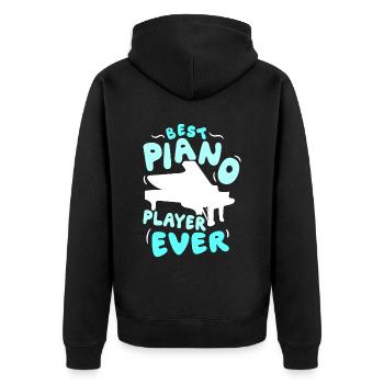 Meilleur pianiste musicien de piano de tous les temps - Veste à capuche bio Premium Unisexe - noir - Dos - Nico (187cm)