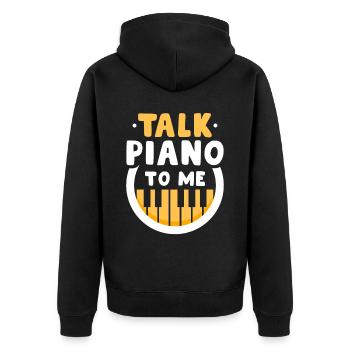 Sprich Klavier Mit Mir Klavierspieler Musiker - Unisex Premium Bio Zip Hoodie - Schwarz - Hinten - Nico (187cm)