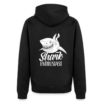 Shark Enthusiast Shark Diving Shark Shark Tooth Sharks - Unisex Premium Organic Zip Hoodie - black - Back - Nico (187cm)