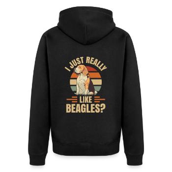Ich Mag Beagles Einfach Sehr Ok Hund Beagle Welpe - Unisex Premium Bio Zip Hoodie - Schwarz - Hinten - Nico (187cm)