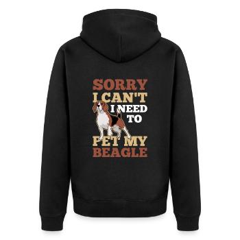 Ne puis-je pas avoir à caresser mon chien beagle - Veste à capuche bio Premium Unisexe - noir - Dos - Nico (187cm)