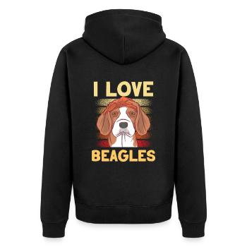 J’adore Beagles lover Beagle chiot chien Beagle - Veste à capuche bio Premium Unisexe - noir - Dos - Nico (187cm)