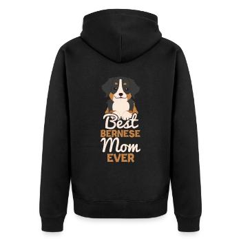 Bernese - Unisex Premium Organic Zip Hoodie - black - Back - Nico (187cm)