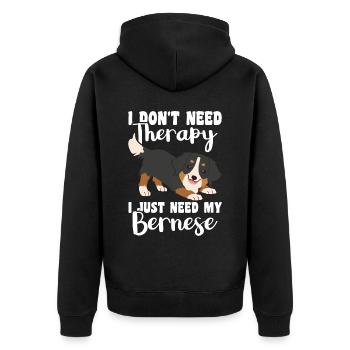 Bernese - Unisex Premium Organic Zip Hoodie - black - Back - Nico (187cm)