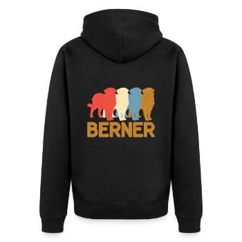 Bernese - Unisex Premium Organic Zip Hoodie - black - Back - Nico (187cm)