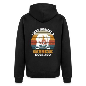 Bernese - Unisex Premium Organic Zip Hoodie - black - Back - Nico (187cm)