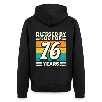 16 années de cadeau d’anniversaire drôle de dicton - Veste à capuche bio Premium Unisexe - noir - Dos - Nico (187cm)