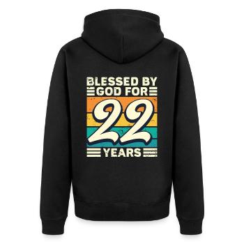 22 années de cadeaux d’anniversaire drôle de dicton - Veste à capuche bio Premium Unisexe - noir - Dos - Nico (187cm)