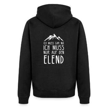 Elend I Harz Brockenbahn Walpurgis Motiv für - Unisex Premium Bio Zip Hoodie - Schwarz - Hinten - Nico (187cm)