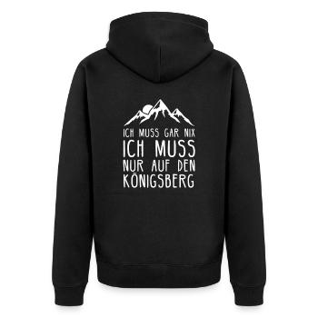Königsberg I Harz Brockenbahn Walpurgis Motiv für - Unisex Premium Bio Zip Hoodie - Schwarz - Hinten - Nico (187cm)