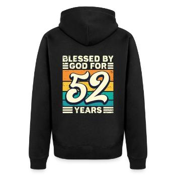 52 années de cadeaux d’anniversaire drôle de dicton - Veste à capuche bio Premium Unisexe - noir - Dos - Nico (187cm)