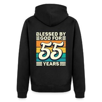 55 années de cadeaux d’anniversaire drôle de dicton - Veste à capuche bio Premium Unisexe - noir - Dos - Nico (187cm)