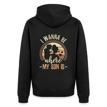 Maman Mère - Veste à capuche bio Premium Unisexe - noir - Dos - Nico (187cm)