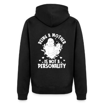 Maman Mère - Veste à capuche bio Premium Unisexe - noir - Dos - Nico (187cm)