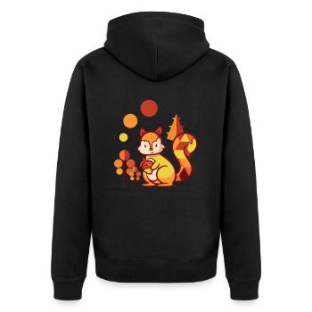 Squirrel - Unisex Premium Organic Zip Hoodie - black - Back - Nico (187cm)