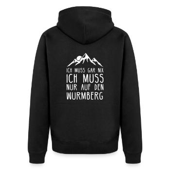 Wurmberg I Harz Brockenbahn Walpurgis Motiv für - Unisex Premium Bio Zip Hoodie - Schwarz - Hinten - Nico (187cm)