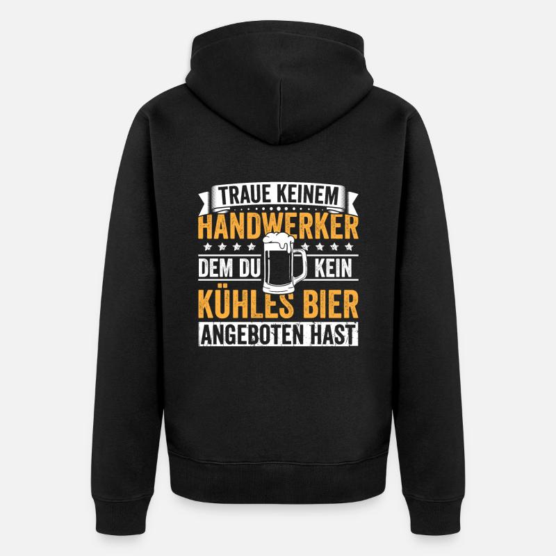 Handwerker Bier - Unisex Premium Bio Zip Hoodie - Schwarz