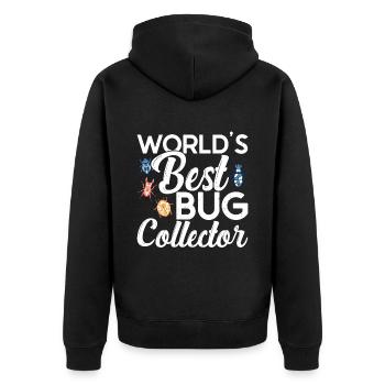 Insekt - Unisex Premium Bio Zip Hoodie - Schwarz - Hinten - Nico (187cm)