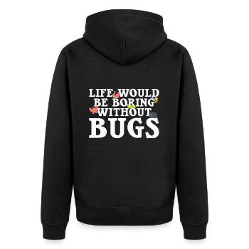 Insekt - Unisex Premium Bio Zip Hoodie - Schwarz - Hinten - Nico (187cm)