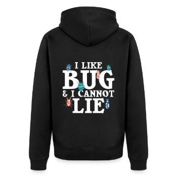 Insekt - Unisex Premium Bio Zip Hoodie - Schwarz - Hinten - Nico (187cm)