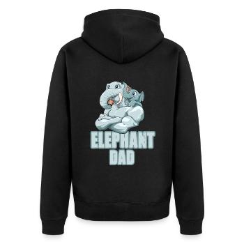 Elephant Dad für einen Elefant Liebhaber Elefant - Unisex Premium Bio Zip Hoodie - Schwarz - Hinten - Nico (187cm)