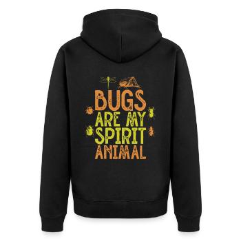 Insekt - Unisex Premium Bio Zip Hoodie - Schwarz - Hinten - Nico (187cm)