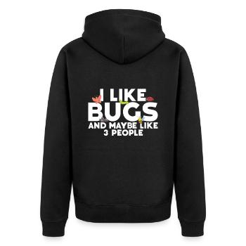 Insekt - Unisex Premium Bio Zip Hoodie - Schwarz - Hinten - Nico (187cm)