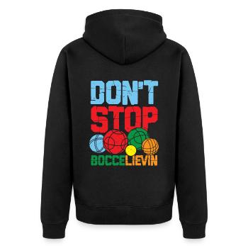 Petanque Petanque Boccia Bocce Boule für einen - Unisex Premium Bio Zip Hoodie - Schwarz - Hinten - Nico (187cm)