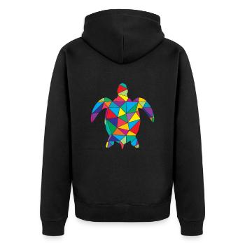 Schildkröte Polygon Turtle - Unisex Premium Organic Zip Hoodie - black - Back - Nico (187cm)