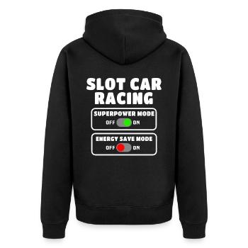 Slot Car Slotracing Slotcar - Unisex Premium Bio Zip Hoodie - Schwarz - Hinten - Nico (187cm)