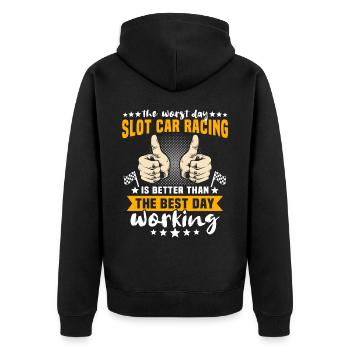 Slot Car Slotracing Slotcar - Unisex Premium Bio Zip Hoodie - Schwarz - Hinten - Nico (187cm)