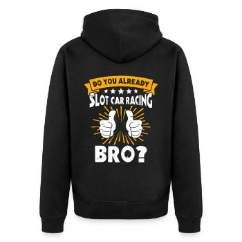 Slot Car Slotracing Slotcar - Unisex Premium Bio Zip Hoodie - Schwarz - Hinten - Nico (187cm)