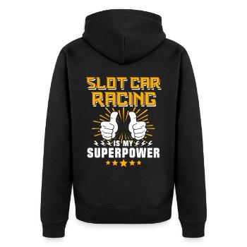 Slot Car Slotracing Slotcar - Unisex Premium Bio Zip Hoodie - Schwarz - Hinten - Nico (187cm)