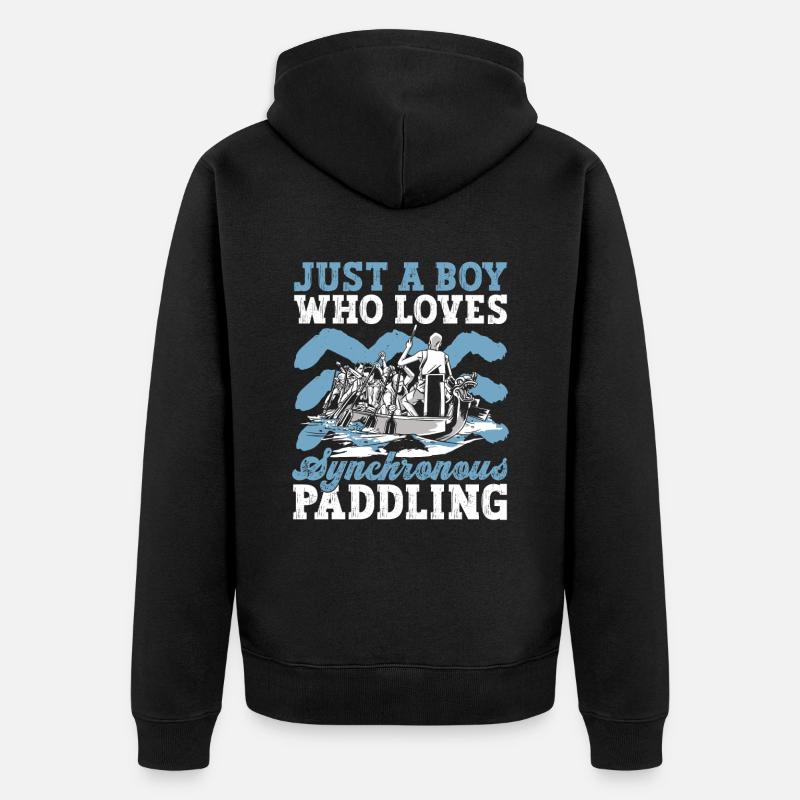 Drachenboot Drachenbootrennen - Unisex Premium Bio Zip Hoodie - Schwarz